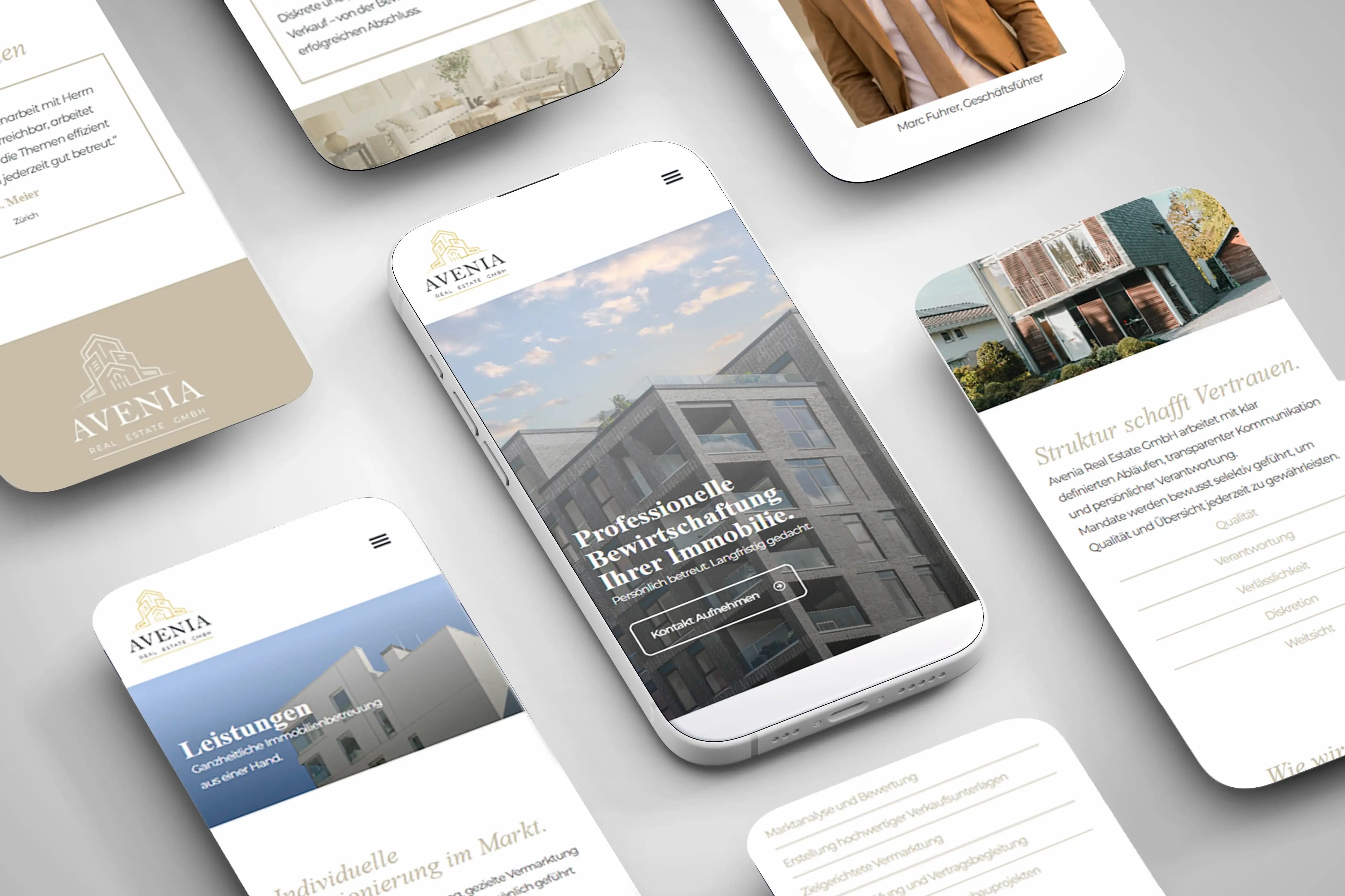 Avenia’s website presented on desktop and mobile screens