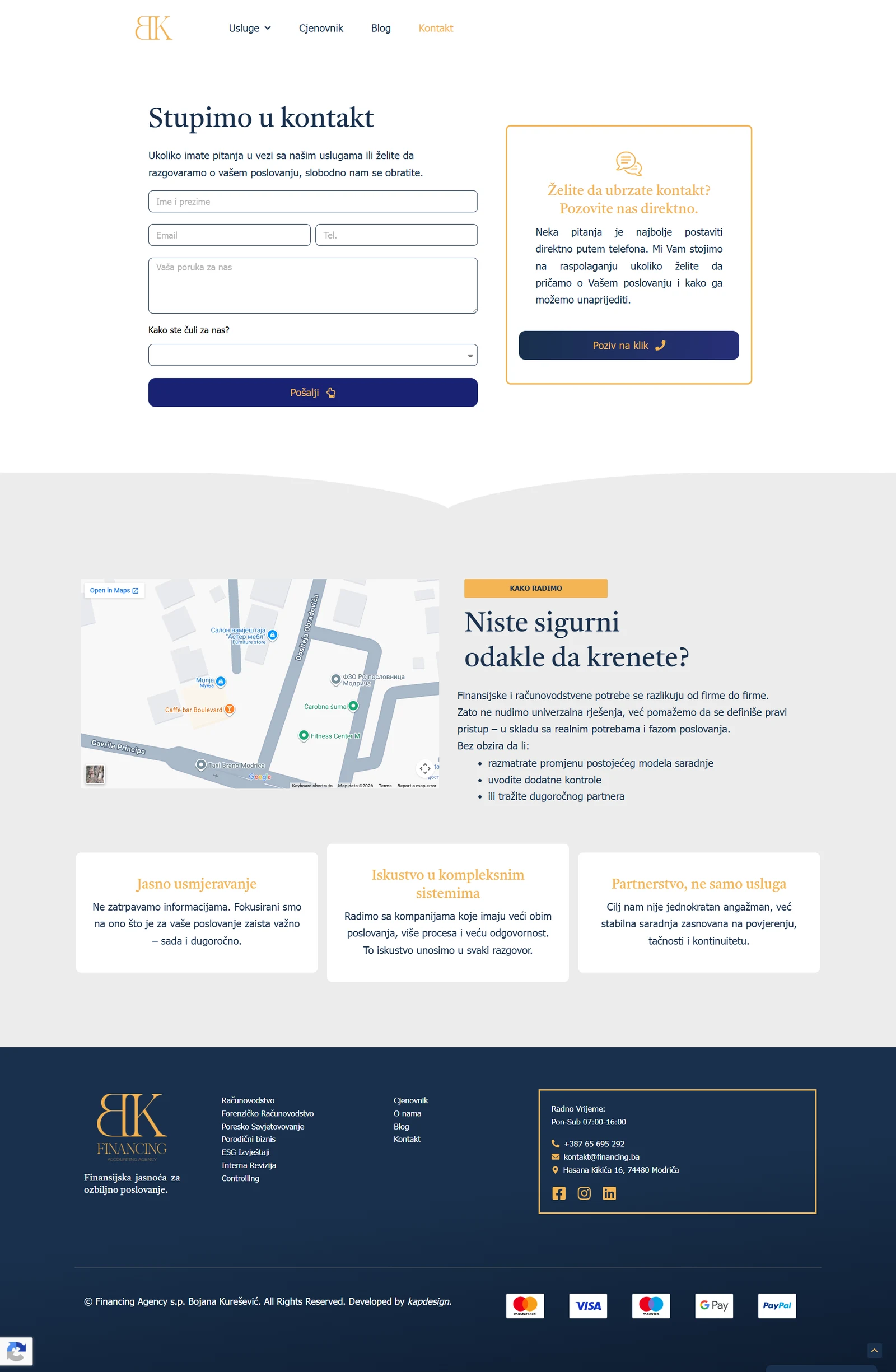 Financing website design