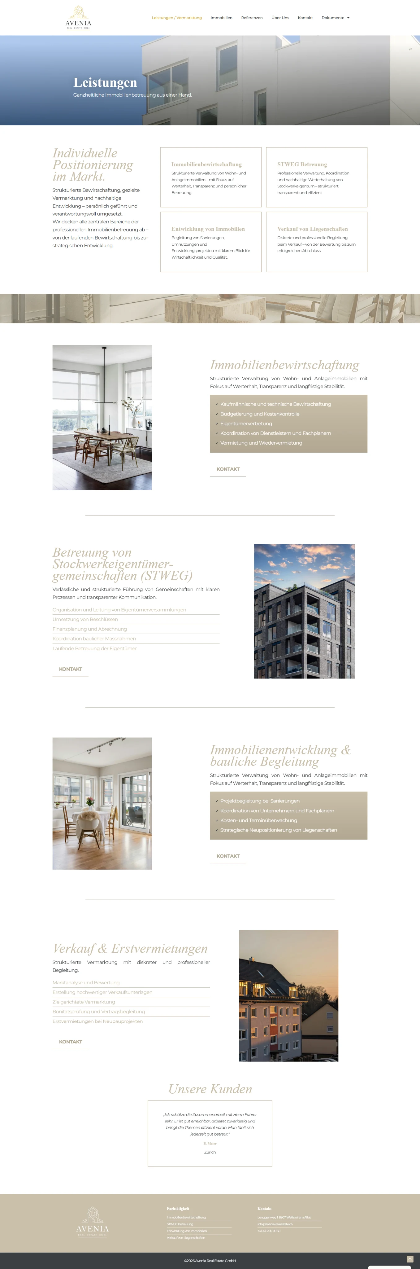 Avenia Real Estate website design